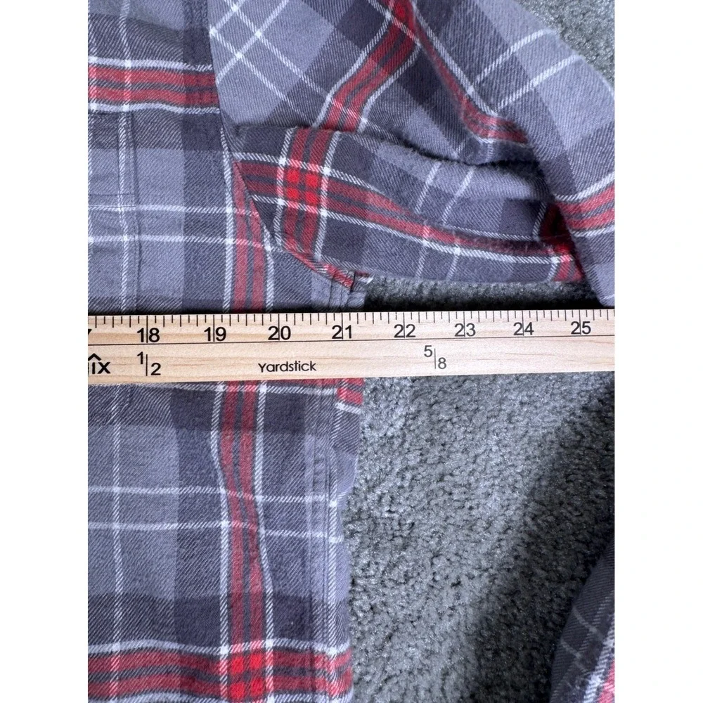 J.Crew Mens Grey Red Plaid Flannel Button Down Shirt Medium 28892 HO 11